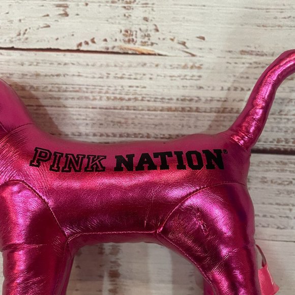 Victoria's Secret PINK Nation stuffed Metallic Shiny Pink Mini Dog - Picture 3 of 4